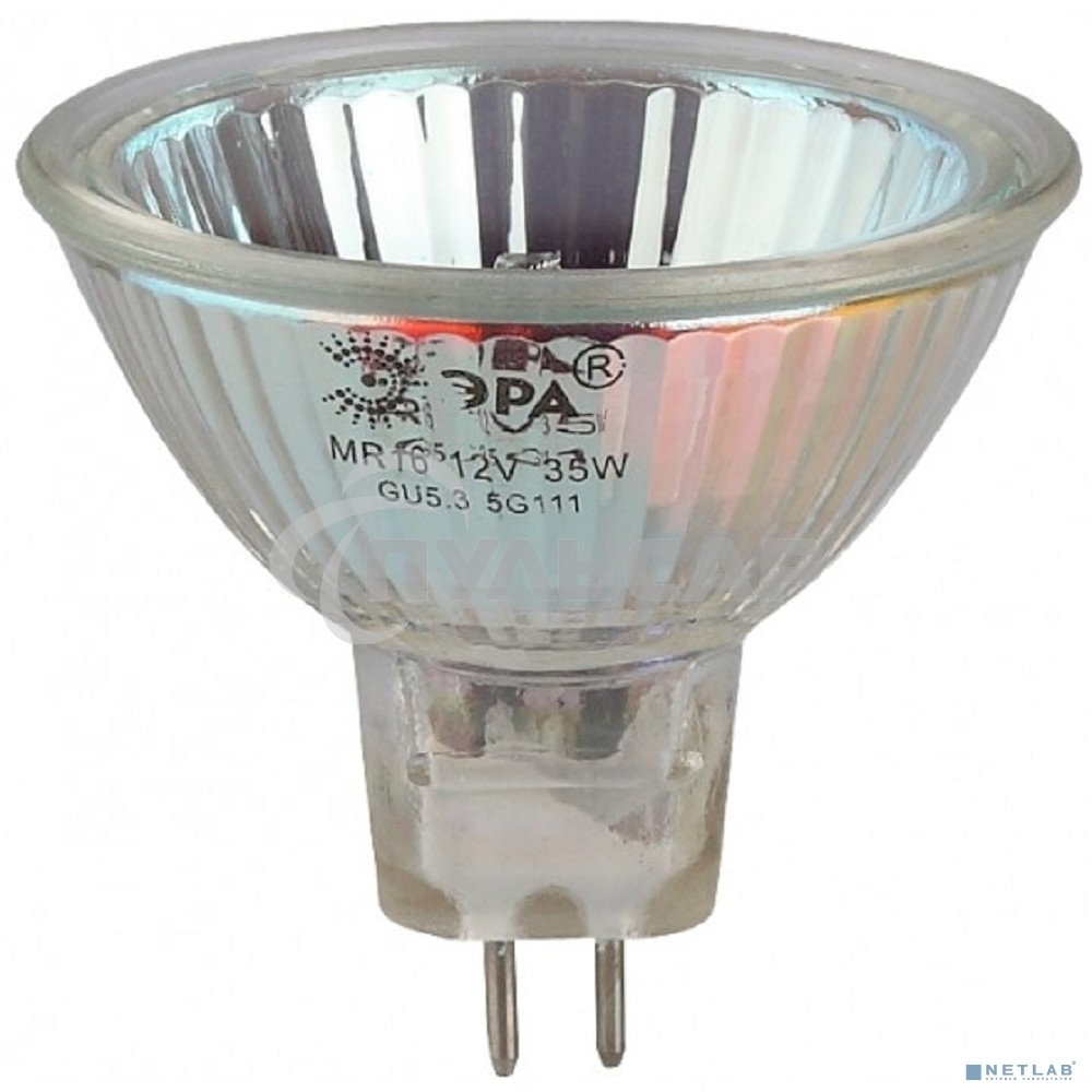 Лампа галогенная ЭРА GU5.3-JCDR (MR16) -50W-230V-Cl(10/200/6000)