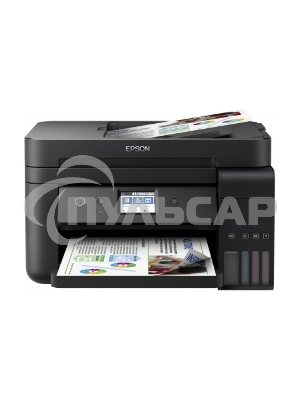 МФУ Epson L6190 (C11CG19404), 4-цветный струйный СНПЧ принтер/сканер/копир/факс A4, 33 (20 цв) стр/мин, 4800x1200 dpi, ADF30, дуплекс, подача: 250 лист., вывод: 30 лист., USB, Wi-Fi, Wi-Fi Direct, Epson Connect, печать фотографий, печать без полей, сенсор