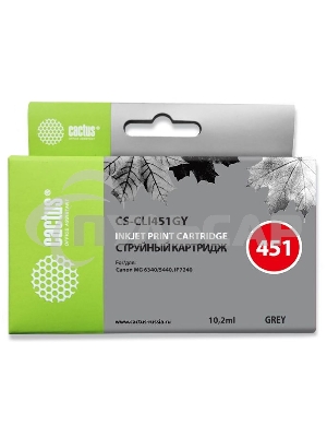 Картридж струйный Cactus CS-CLI451GY серый (10.2 мл) для Canon MG 6340/5440/IP7240
