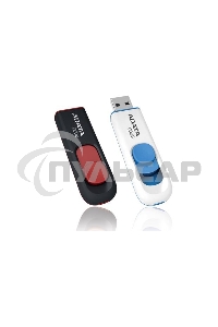Флешка USB ADATA С008 (AC008-64G-RWE), 64 Gb, USB 2.0, R/W 15/5, белый/синий