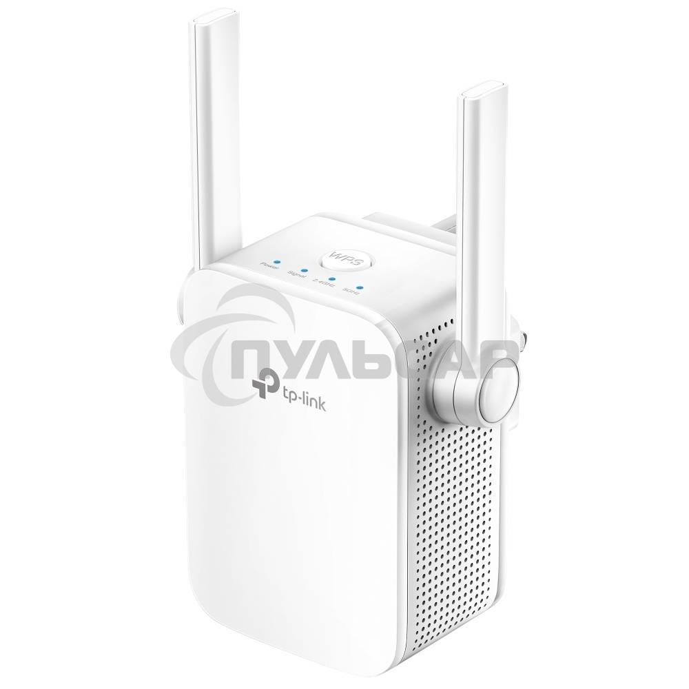 Усилитель TP-Link Wi-Fi AC750 Wi-Fi Range Extender, Wall Plugged,433Mbps at 5GHz + 300Mbps at 2.4GHz, 802.11ac/a/b/g/n, 1 10/100M LAN, WPS button, 2 fixed antennas поставляется без кабеля RJ-45