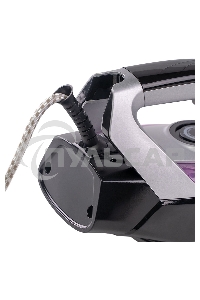 Утюг Galaxy Line GL 6128, фиолетовый с черным, паровой, 2200 Вт, постоянный пар 30 г/мин, паровой удар 140 г/мин, функции: самоочистка, антикапля, антинакипь, функция увлажнения, вертикальное отпаривание, защита от перегрева, индикатор нагрева, керамическ