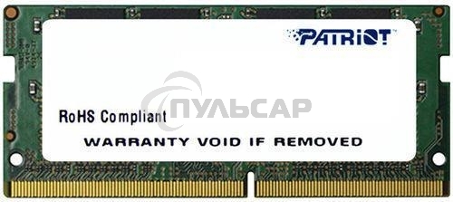 Оперативная память Patriot Signature, DDR4, 8Gb (1x8 Gb), 2133 MHz, CL15, SO-DIMM