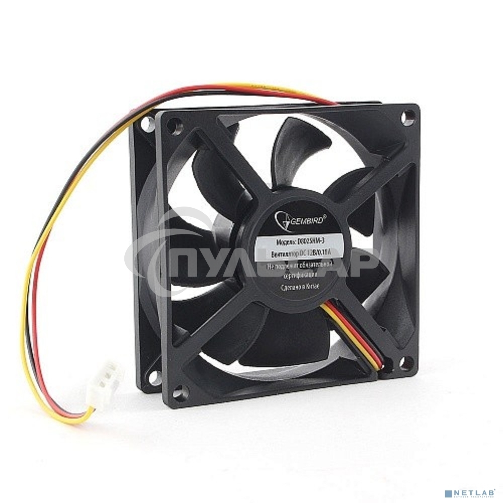 Вентилятор для корпуса Gembird D8025HM-3 черный 80мм 2600rpm 30.5db 3-pin