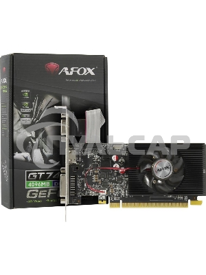 Видеокарта AFOX GeForce GT 740 Low Profile 4Gb (AF740-4096D3L3) 128Bit DVI HDMI VGA, Single fan
