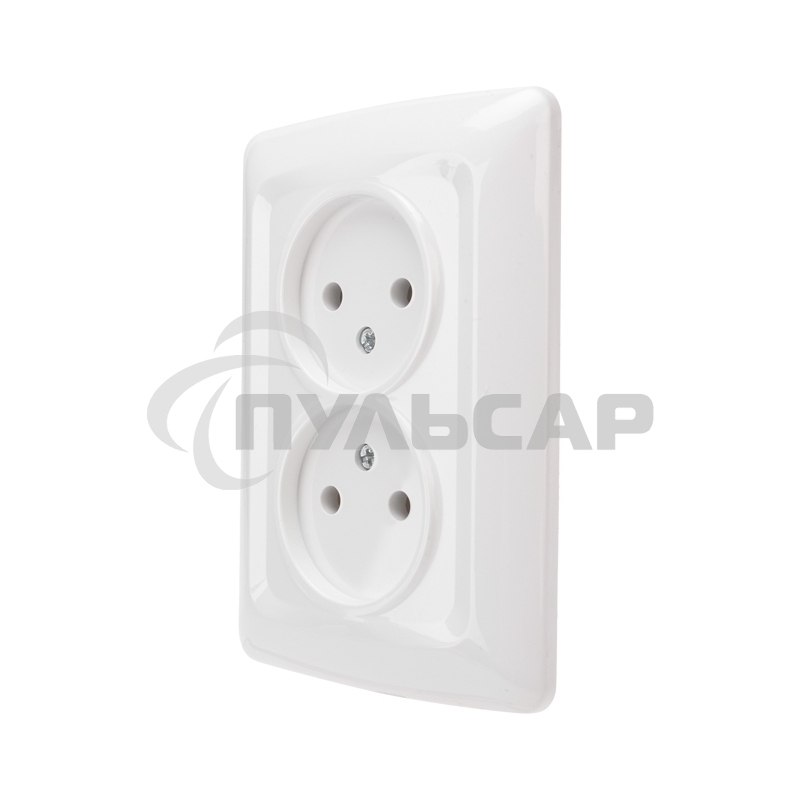 Розетка 2-ая DEA б/з с/у 10А Бел KRANZ (1/10/120)