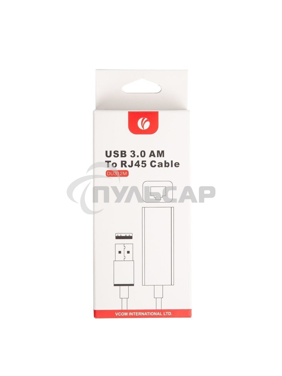 Кабель-переходник USB 3.0 (Am) --> LAN RJ-45 Ethernet 1000 Mbps, Aluminum Shell, VCOM <DU312M>