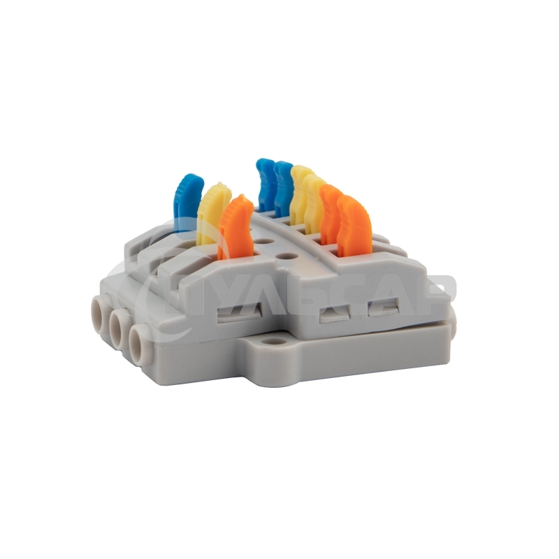 Клемма соединительная многоразовая быстрозажимная разветвительная, с монтажной площадкой (3х2) (50 шт./уп.) Rexant