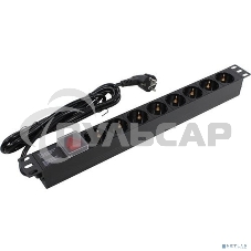 Блок розеток горизонтальный ExeGate ServerPro PDU-19H805 Al-8S-EU3-SW, 19