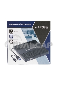 Оптический привод внешний CD/DVD привод USB 3.0 Gembird DVD-USB-03C пластик, черный