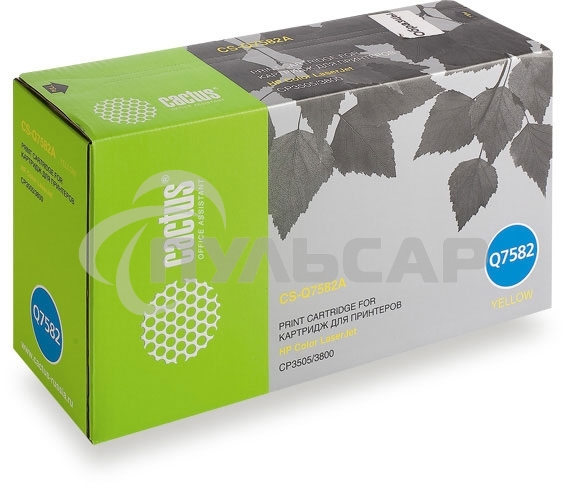 Картридж лазерный Cactus CS-Q7582A желтый (6000 стр.) для HP Color LaserJet CP3505/3800