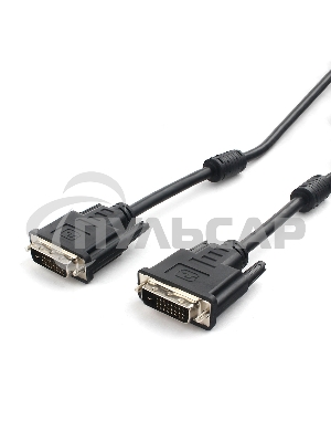 Кабель DVI-D dual link Cablexpert CC-DVI2L-BK-6, 25M/25M, 1.8м, CCS, черный, экран, феррит.кольца, пакет