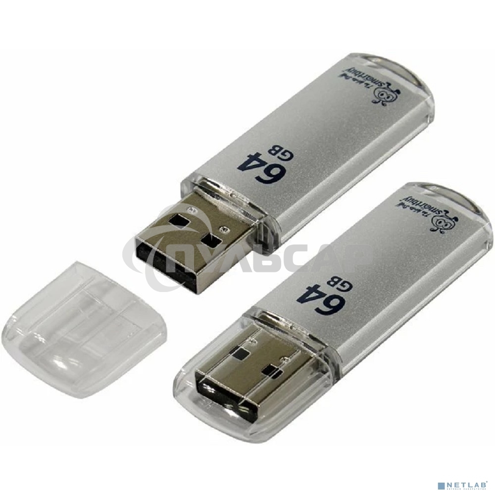 Флешка USB Smartbuy 64 Gb,Smartbuy V-Cut Silver (SB64 GbVC-S)