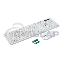 Комплект беспроводной клавиатура+мышь Gembird KBS-6000-W, 104кл+4кн, 12Fn, 800-1600 DPI, радиоканал, белый