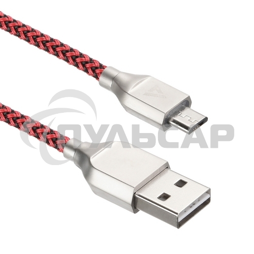 Кабель USB ACD-Titan MicroUSB ~ USB-A Нейлон, 1м, красно-черный (ACD-U927-M1R)