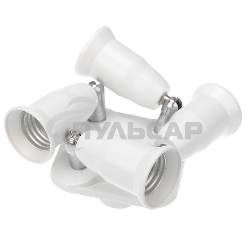 Разветвитель цокольный Е27-4хЕ27 белый Rexant