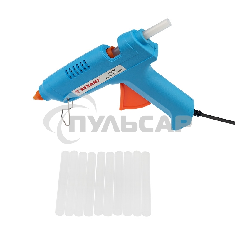 Клеевые стержни Rexant, Ø11 мм, 100 мм, прозрачные - светящиеся, 12 шт., блистер