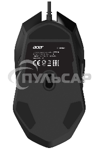 Мышь проводная Acer OMW170 черный, 3200 dpi, USB, кнопки - 6