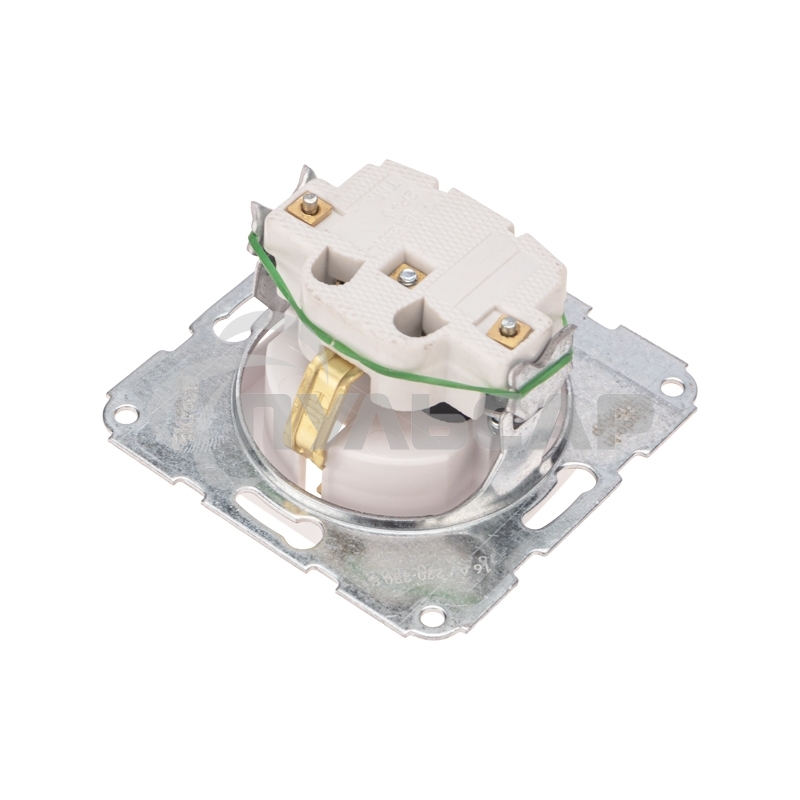 Розетка 1-ая DEA керамика с/з с/у 16А мех. Бел KRANZ (1/10/120)