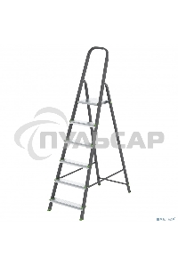 Стремянка, 6 ступеней, стальной профиль, алюминиевые ступени, Россия Сибртех 97956
