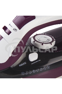 Утюг Galaxy Line GL 6108, бордовый с белым, паровой, 2400 Вт, постоянный пар 50 г/мин, паровой удар 230 г/мин, функции: автоотключение, самоочистка, антикапля, антинакипь, вертикальное отпаривание, индикатор автоотключения, индикатор нагрева, функция увла