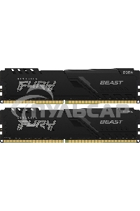 Оперативная память Kingston Fury Beast, DDR4, 16Gb (2x8Gb), 3200MHz, CL16, DIMM, с радиатором, черный
