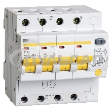 Выключатель автоматическийIek MAD10-4-040-C-030 АД14 4Р 40А30мА ИЭК