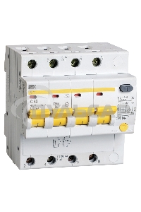 Выключатель автоматическийIek MAD10-4-040-C-030 АД14 4Р 40А30мА ИЭК