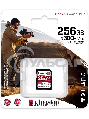 Флеш карта SDXC 256Gb Class10 Kingston SDR2/256Gb Canvas React Plus w/o adapter