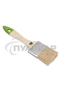 Кисть плоская 50 мм, натуральная щетина, деревянная ручка Сибртех