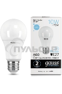 Лампа светодиодная LED Gauss Elementary A60 10Вт E27 6500К