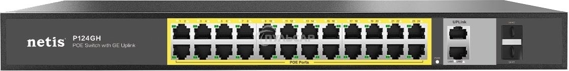 Коммутатор 24PORT 10/100M POE 4GE COMBO P124GH NETIS