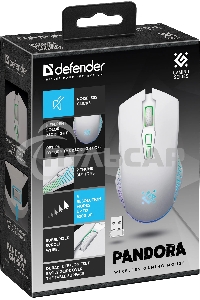 Мышь беспроводная Defender Pandora GM-502 белый, 3200 dpi, радиоканал, USB, кнопки - 7