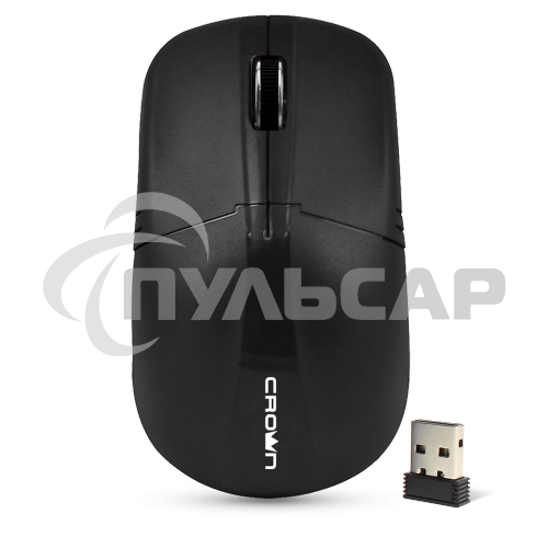 Мышь беспроводная Crown CMM-932W черный, 1000 dpi, радиоканал, USB, кнопки - 3
