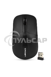 Мышь беспроводная Crown CMM-932W черный, 1000 dpi, радиоканал, USB, кнопки - 3