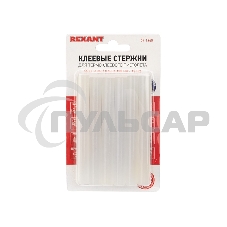 Клеевые стержни Rexant, Ø11 мм, 100 мм, прозрачные - светящиеся, 12 шт., блистер