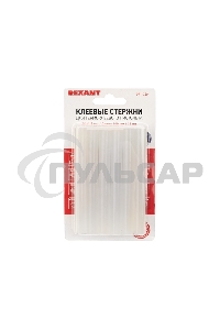 Клеевые стержни Rexant, Ø11 мм, 100 мм, прозрачные - светящиеся, 12 шт., блистер