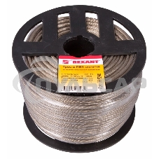 Трос стальной Rexant в ПВХ изоляции d=4.0 мм, катушка 100 метров 09-5240