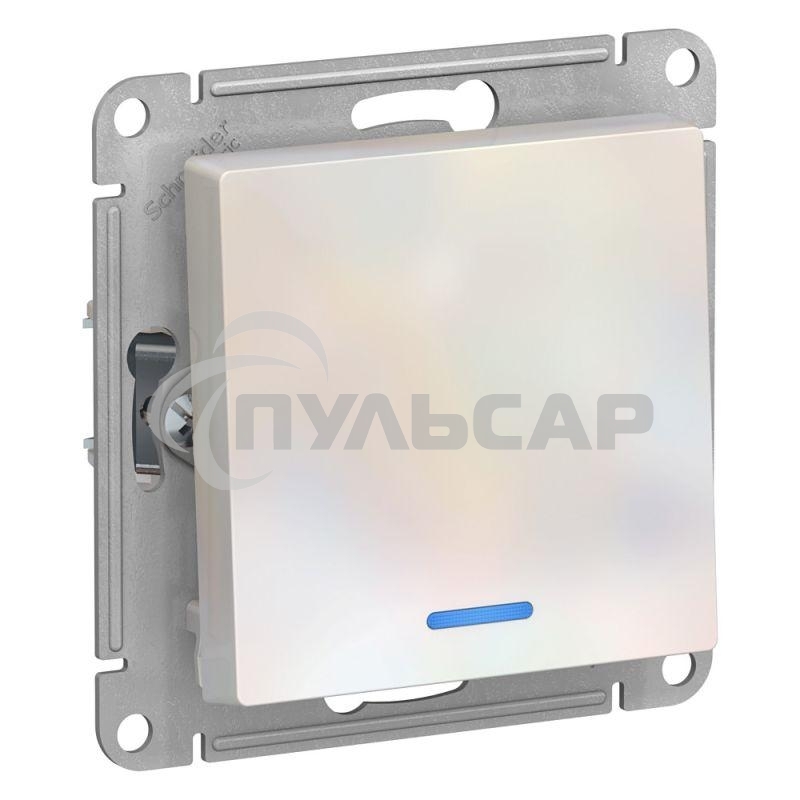 Механизм выключателя 1-кл. ATLAS DESIGN с подсветкой (сх.1а) 10АХ жемчуг SchE ATN000413