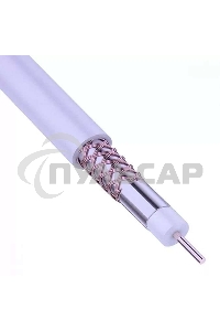 Кабель коаксиальный Rexant RG-6U+Cu, 75 Ом, Cu/Al/Cu, 64%, бухта 100 м, белый