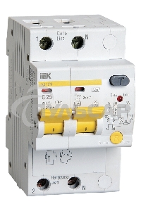 Выключатель автоматическийIek MAD12-2-025-C-030 Диф.автомат АД12М 2Р С2530мА ИЭК