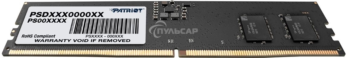 Оперативная память Patriot Signature, DDR5, 8Gb (1x8 Gb), 4800 MHz, CL40, DIMM