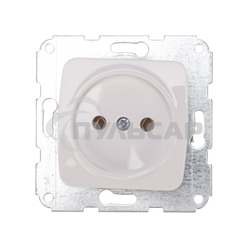 Розетка 1-ая DEA керамика б/з с/у 10А мех. Бел KRANZ (1/10/120)