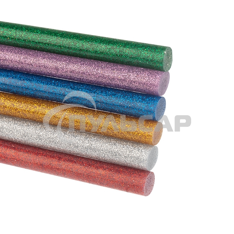 Клеевые стержни Rexant, Ø11 мм, 100 мм, цветные с блестками, 12 шт., блистер