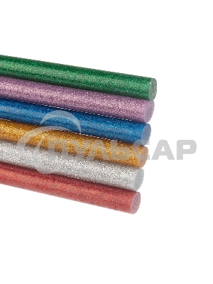 Клеевые стержни Rexant, Ø11 мм, 100 мм, цветные с блестками, 12 шт., блистер