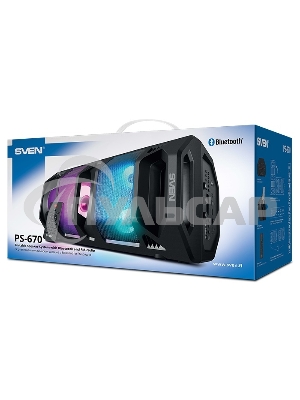 Мобильные колонки Sven PS-670 2.0 черные 2x32.5W Bluetooth