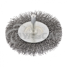 Щетка для дрели Сибртех 75 мм, плоская со шпилькой, витая проволока 0,3 мм 744487
