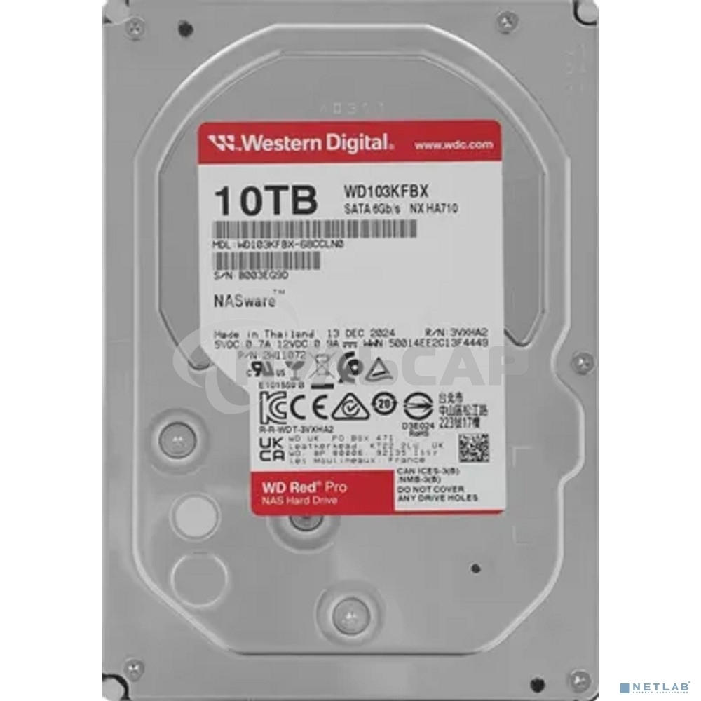 Жесткий диск Western Digital SATA-III 10Tb WD103KFBX Red Pro (7200rpm) 512Mb 3.5