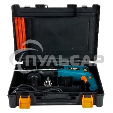 Перфоратор электрический Bort BHD-800N (мощность 900 Вт; скорость вращения 0-900 об/мин; сила удара 3,5 Дж; патрон SDS+; набор аксессуаров 10 шт)