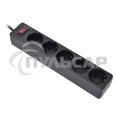 Сетевой фильтр Defender ES, 5.0м, 5 розеток, черный